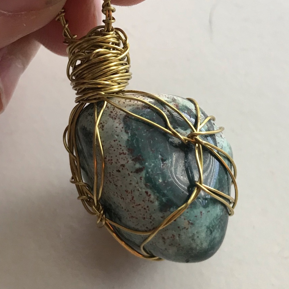 Wire wrapped agate - Picture 2 of 4